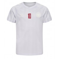 Camiseta Dinamarca Christian Eriksen #10 Segunda Equipación Replica Mundial 2022 mangas cortas